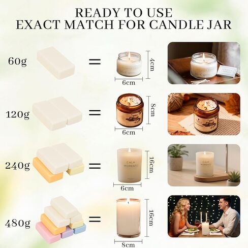 KEARLGMBH Wax Melter for Candle Making, Soy Candle Making Kit with Wax Melting Pot, DIY Candles Making Supplies Including 1lbs Soy Wax, Candle Wax Melter, Stirring Spoon, Wicks, and Centering Device in Kuwait