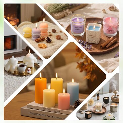 KEARLGMBH Wax Melter for Candle Making, Soy Candle Making Kit with Wax Melting Pot, DIY Candles Making Supplies Including 1lbs Soy Wax, Candle Wax Melter, Stirring Spoon, Wicks, and Centering Device in Kuwait