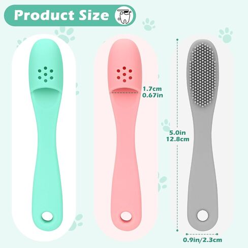 فرشاة أسنان إصبع الكلب 3pcs ، فرشاة ذقن القط مع السيليكون في فئة الطعام ، مجموعة تنظيف أسنان الكلب ، فرشاة تنظيف السيليكون لرعاية الأسنان للحيوانات الأليفة in Kuwait