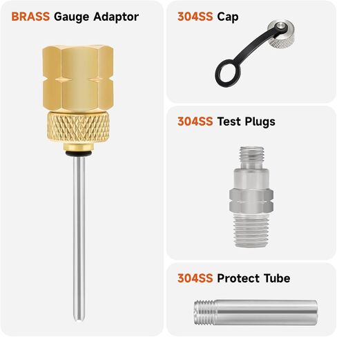 محول قياس نحاسي من Roastove 1/4 NPT أنثى، 2-1/2 OAL x 1-2/5" x 1/8" مسبار مع غمد من الفولاذ المقاوم للصدأ، مجموعة أدوات قياس الضغط in Kuwait