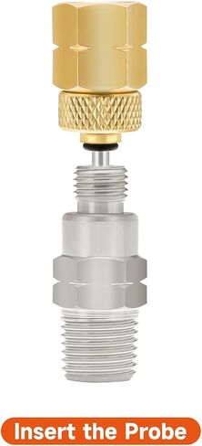 محول قياس نحاسي من Roastove 1/4 NPT أنثى، 2-1/2 OAL x 1-2/5" x 1/8" مسبار مع غمد من الفولاذ المقاوم للصدأ، مجموعة أدوات قياس الضغط in Kuwait