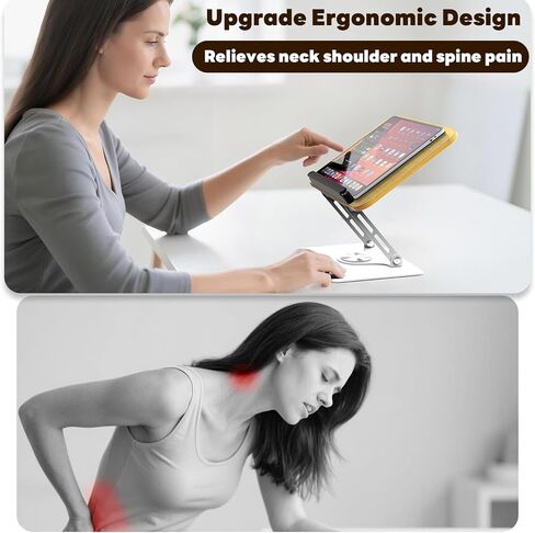 Abiglifty Book Stand for Reading,Adjustable Book Holder with 360° Rotating Base,Foldable Book Holder Stand for Cookbook,Textbook,Tablets, Laptops (Dark Wood) in Kuwait