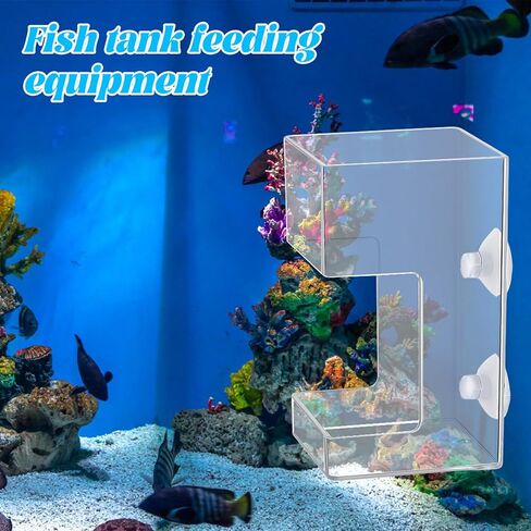 Fish Tank Feeding Tray for Fish Aquarium Feeding Dish Fishes Feeder Fishes Tank Dish with Suction Cup 3.9x2.4 Inch Feeding-Tube Ring Container Holder Dispenser for Turtle Shrimp in Kuwait