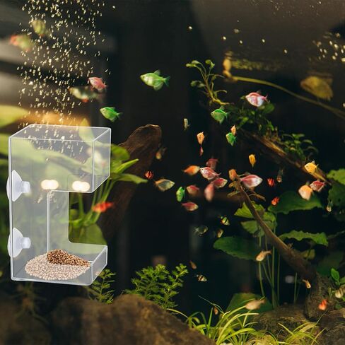 Fish Tank Feeding Tray for Fish Aquarium Feeding Dish Fishes Feeder Fishes Tank Dish with Suction Cup 3.9x2.4 Inch Feeding-Tube Ring Container Holder Dispenser for Turtle Shrimp in Kuwait