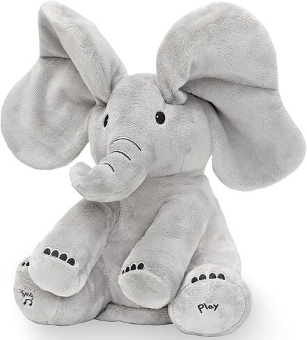Tippi Peek a Boo Elephant Toy - تفاعل غناء فيل Teddy مع أذنين الغنطة - للأولاد أو الفتيات المولودات حديثي الولادة - لعبة Peekaboo لينة للأطفال من 0 إلى 12 شهرًا + in Saudi Arabia