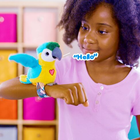 Birds 2 Pack - Cokatoo & Blue Parrot - Slap Bracelet Interactive Plush Toy Birds, They Chat-Sing-Mimic Each Other, Flap Wings, Kids 3+ in Saudi Arabia