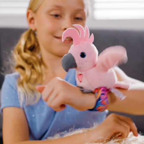 Birds 2 Pack - Cokatoo & Blue Parrot - Slap Bracelet Interactive Plush Toy Birds, They Chat-Sing-Mimic Each Other, Flap Wings, Kids 3+ in Saudi Arabia