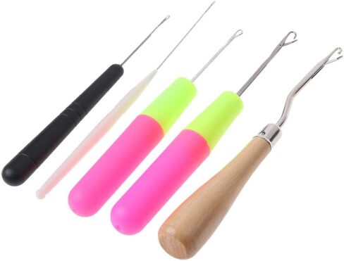 VDAXVME 5pcs/مجموعة إبرة الكروشيه تجديل لضرب خطاف النسيج الشعر جدريك C crochet case منظم بدون خطافات in Kuwait