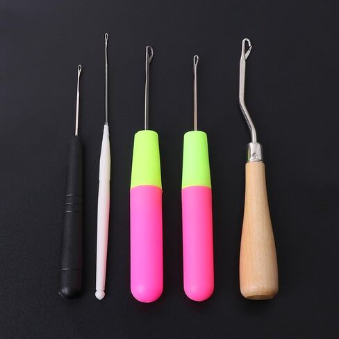 VDAXVME 5pcs/مجموعة إبرة الكروشيه تجديل لضرب خطاف النسيج الشعر جدريك C crochet case منظم بدون خطافات in Kuwait