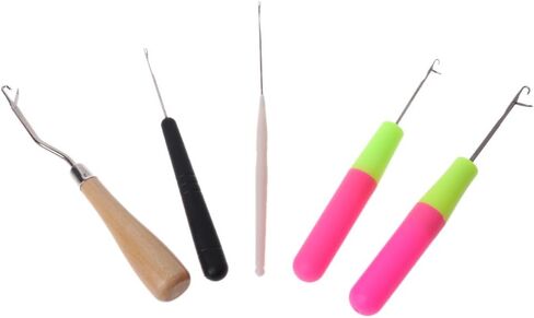 VDAXVME 5pcs/مجموعة إبرة الكروشيه تجديل لضرب خطاف النسيج الشعر جدريك C crochet case منظم بدون خطافات in Kuwait