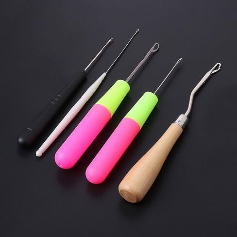 VDAXVME 5pcs/مجموعة إبرة الكروشيه تجديل لضرب خطاف النسيج الشعر جدريك C crochet case منظم بدون خطافات in Kuwait