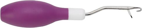 Pilipane Brug Latch Hook Needle شكل بيضاوي مقبض مطاطي مقبض السجاد المحمولة أداة الكروشيه للنسيج الحرف الحياكة التربط المنزل استخدام السجاد اليدوية معنقدة عناصر صوف الشعر (أسود) in Kuwait