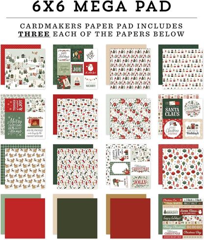 Echo Park Paper Christmas Village Cardmakers 6X6 Mega Pad, Multi in Saudi Arabia