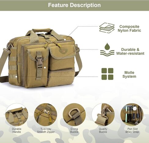 حقيبة حقيبة Messenger تكتيكية Stypos لصالح Man Military Captop Bag 14 بوصة /15.6 بوصة /17.3 بوصة حقيبة عمل الكتف Messenger in Kuwait