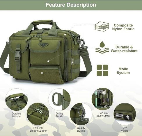 حقيبة حقيبة Messenger تكتيكية Stypos لصالح Man Military Captop Bag 14 بوصة /15.6 بوصة /17.3 بوصة حقيبة عمل الكتف Messenger in Kuwait