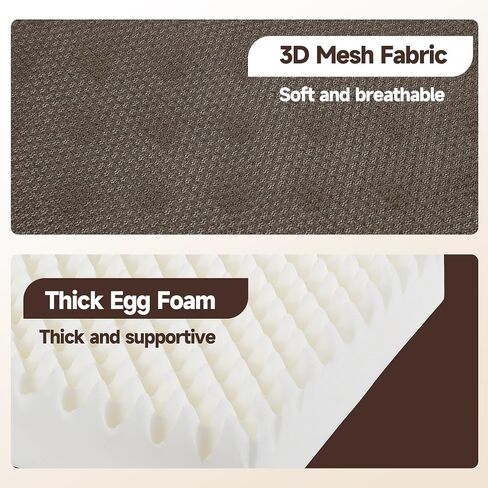 HOMBYS 5" Thick Egg Shaped Foam Recliner Chair Cushion for Elderly, Thicken & Extra Large Seat Cushion Cahir Pad for Couch, Armchair, Wheelchair for Easy to Stand Up & Reduce Hip & Lumbar Pain,Brown in Saudi Arabia