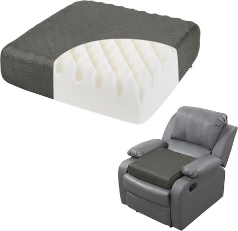 HOMBYS 5" Thick Egg Shaped Foam Recliner Chair Cushion for Elderly, Thicken & Extra Large Seat Cushion Cahir Pad for Couch, Armchair, Wheelchair for Easy to Stand Up & Reduce Hip & Lumbar Pain,Brown in Saudi Arabia