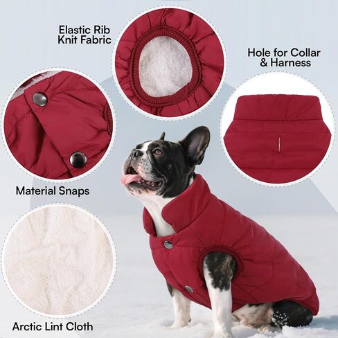 ASENKU Dog Winter Coat Dog Fleece Puffer Jacket for Small Medium Large Dogs in Kuwait
