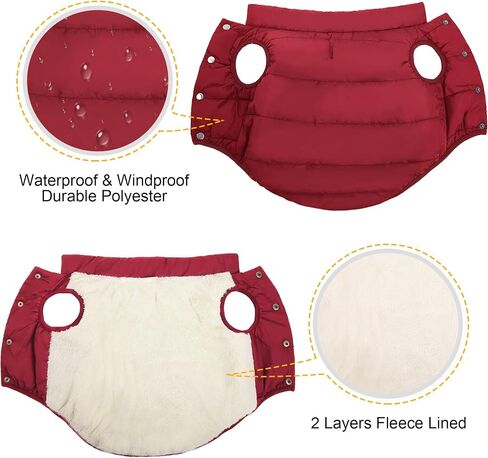ASENKU Dog Winter Coat Dog Fleece Puffer Jacket for Small Medium Large Dogs in Kuwait