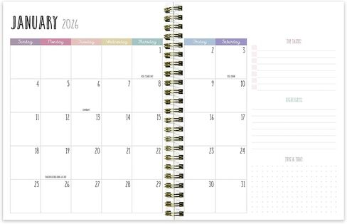 TF Publishing 2026 Classic Plaid Medium Monterly Monthly Planner مع شبكة تقويمية مدتها 12 شهرًا ، وملاحظات ، وأولويات القسم - مخطط الجدول الأسبوعي مع تعقب العادة والملصقات - 6.5 بوصة × 8in in Saudi Arabia