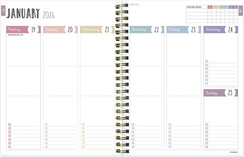 TF Publishing 2026 Classic Plaid Medium Monterly Monthly Planner مع شبكة تقويمية مدتها 12 شهرًا ، وملاحظات ، وأولويات القسم - مخطط الجدول الأسبوعي مع تعقب العادة والملصقات - 6.5 بوصة × 8in in Saudi Arabia