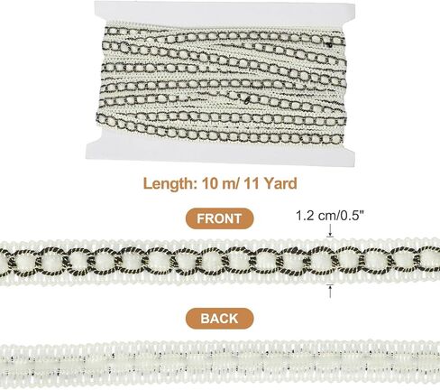 uxcell 11 Yard Braid Trim, 0.7" Wide Braid Lace Ribbon Gimp Trim Strap for DIY Craft Sewing Accessories Costume Home Decorations, Gray in Saudi Arabia