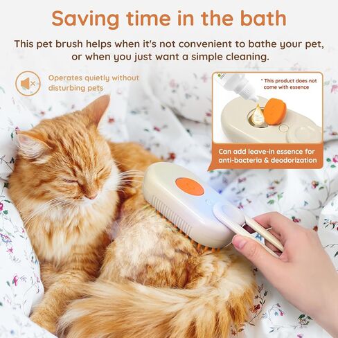 GKZ Cat Steam Brush ، 3 في 1 مشط الحيوانات الأليفة للتدليك ، والتنظيف ، والتخلص ، والتمشيط ، ضباب كهربائي لمنع Flyaways للمنزل والكلاب ومحبي القط - الأرجواني in Kuwait