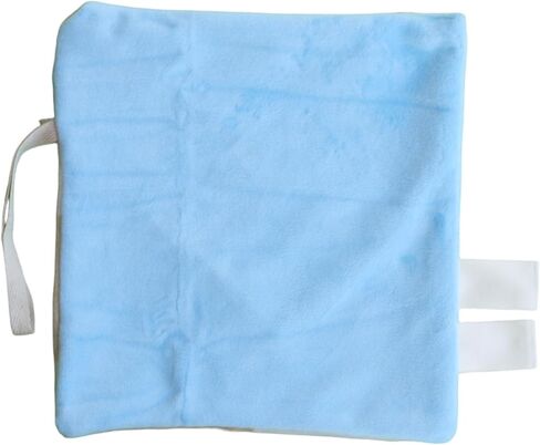 Handcrafted Baby Mini Plush Blanket Pacifier Holder (Tan Checked w/Blue) in Saudi Arabia