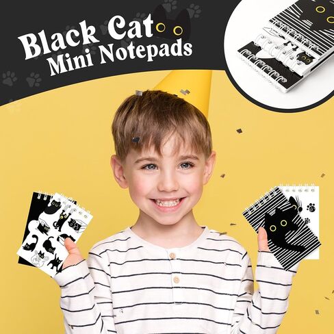 24pcs Black Cat Mini Notepads لطيف كرتون هريرة ملاحظات حلزونية مضحكة ميمي ميمي كيتي جيب المجلات مذكرات مذكرات لحفل عيد ميلاد هدية غودي كيس أكافير الفصول الدراسية ، 8 تصاميم in Kuwait