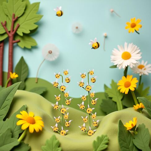 30 Pcs Felt Bees for Crafts Cute Pom Pom Bees Small Felt Craft Balls Mini Bees Figures for Decorations DIY Supplies in Saudi Arabia