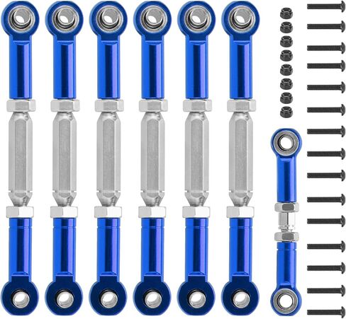 Daitoku turnbuckles روابط الحدبة مع أطراف قضيب مجموعة قابلة للتعديل من الفولاذ المقاوم للصدأ RC الرابط ل 1/10 TRAXXAS SLASH 4X4 2WD/RUSTLER 2WD 4X4/HOSS 2WD 4X4/Stampede 2WD 4X4 RC CAR (الأزرق) in Saudi Arabia