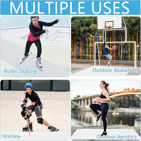 8 PCS Hockey Floor Tiles Mats, Interlocking Dryland Synthetic Ice Tiles for Hockey Training Equipment Board for Shooting Outdoor Indoor, Expandable & Easy Install in Saudi Arabia
