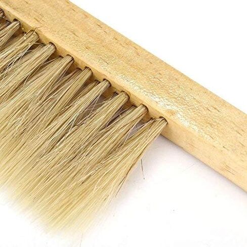 Fdit Beekeeping Pig Hair Bee Hive Brush Comb Beekeeper Beehive Tool Equip Equipment (Double Row) with Wooden Handle Beekeeping in Saudi Arabia