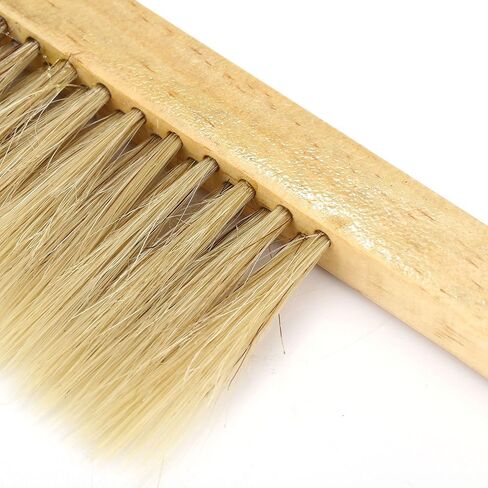 Topincn Bee Brush Soft Pig Beehive Tool مزدوج صف الخنازير نحل فرشاة نحلة ذيل حصص مع مقبض خشبي in Saudi Arabia