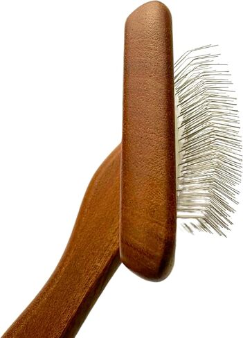 Aeolus Wooden Soft Slicker Brush for Pets - Gentle Precision Grooming for Faces & Fine Hair - Ergonomic Handle in Saudi Arabia