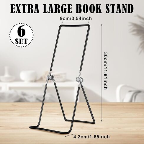 6 Pack Large Metal Book Stand for Display Adjustable Display Holder Easel Collector Stand for Home Office Back to School Books Frames Comic Plates Album CD Magazine(9.17 Inch) in Saudi Arabia