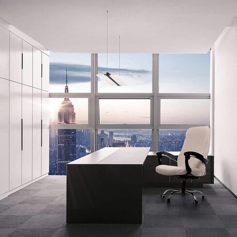 Deisy Dee Computer Office Chair Covers for Stretch Universal Rotating Chair Desk Chairs ONLY Chair Covers (Black, Medium) in Kuwait