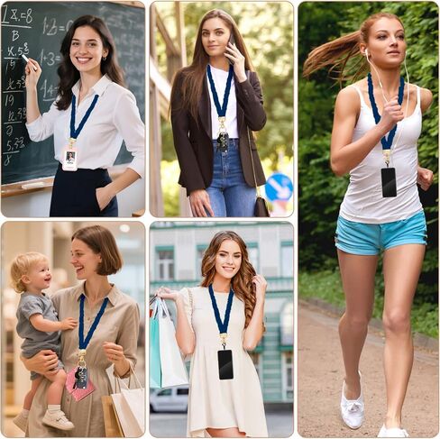 Scrunchie Teacher Lanyards لمفاتيح شارات الهوية ، وأشرطة Long Key Key Lanyard للنساء محفظة سلسلة مفاتيح بطاقة Women in Kuwait
