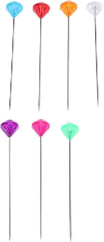 Sewing Pins Colorful Rhinestone Corsage Bouquet Pins for Handcraft Wedding Decorations 6 Boxes Plastic Storage Boxes Multifunctional Straight Quilting Pins in Saudi Arabia
