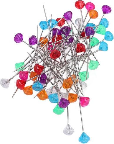 Sewing Pins Colorful Rhinestone Corsage Bouquet Pins for Handcraft Wedding Decorations 6 Boxes Plastic Storage Boxes Multifunctional Straight Quilting Pins in Saudi Arabia