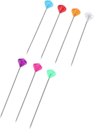 Sewing Pins Colorful Rhinestone Corsage Bouquet Pins for Handcraft Wedding Decorations 6 Boxes Plastic Storage Boxes Multifunctional Straight Quilting Pins in Saudi Arabia