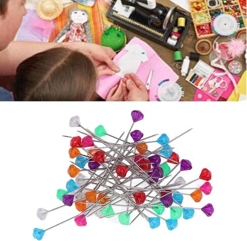 Sewing Pins Colorful Rhinestone Corsage Bouquet Pins for Handcraft Wedding Decorations 6 Boxes Plastic Storage Boxes Multifunctional Straight Quilting Pins in Saudi Arabia