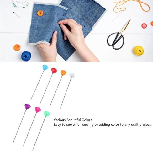 Sewing Pins Colorful Rhinestone Corsage Bouquet Pins for Handcraft Wedding Decorations 6 Boxes Plastic Storage Boxes Multifunctional Straight Quilting Pins in Saudi Arabia