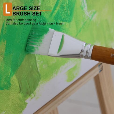 1 1/2 inch Flat Paint Brushes for Acrylic Painting,4 Pieces 38mm Large Craft Basecoating PaintBrushes with Wooden Handle for Acrylic, Oil, Body, Facial mask Brushes in Kuwait