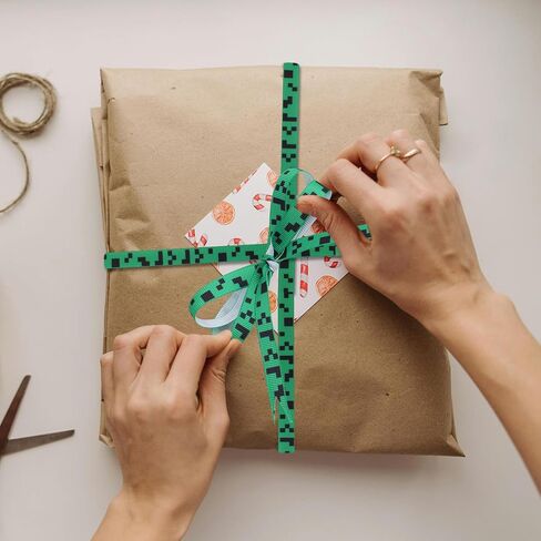 5 PCS Pixel Ribbons ، خمسة أنماط Pixel Print Video Game موضوع الشريط ، مستلزمات زخارف حفلة عيد ميلاد للهدية ديكورات الحفلات DIY Scrapbooking & Hair Accessories in Kuwait