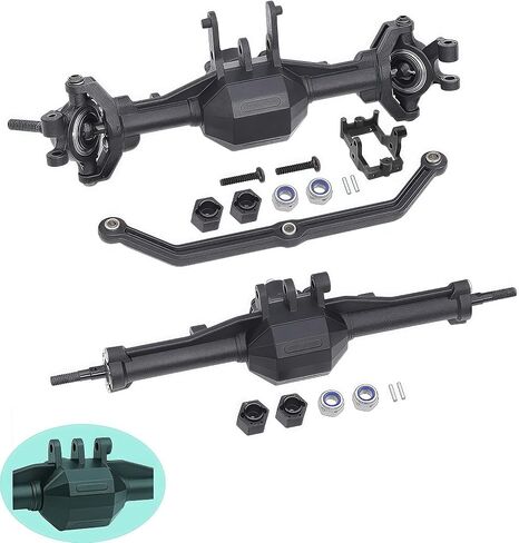 TRX4M Axles Complete Set- TRX4M الأمامية والخلفية مجموعة محور مستقيمة مباشرة ل TRX-4M 1/18 RC Crawler (يناسب Bronco/F150)- أجزاء استبدال وترقية OEM (الغلاف التفاضلي 1) in Kuwait
