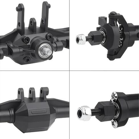 TRX4M Axles Complete Set- TRX4M الأمامية والخلفية مجموعة محور مستقيمة مباشرة ل TRX-4M 1/18 RC Crawler (يناسب Bronco/F150)- أجزاء استبدال وترقية OEM (الغلاف التفاضلي 1) in Kuwait
