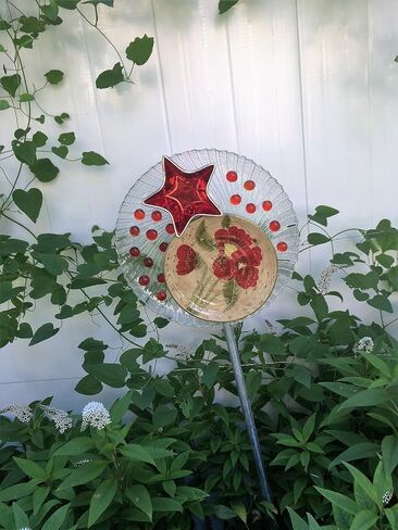 #110717 This Unique and Colorful Art Deco Garden Flower Plate Will Add Conversation And Color To Your Garden! Price includes shipping. in Saudi Arabia