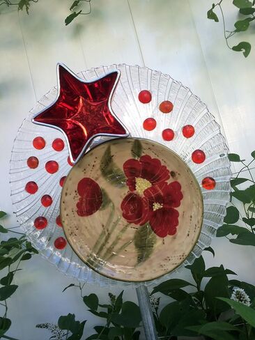 #110717 This Unique and Colorful Art Deco Garden Flower Plate Will Add Conversation And Color To Your Garden! Price includes shipping. in Saudi Arabia