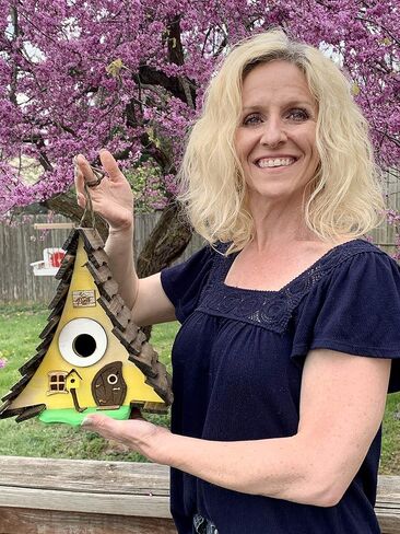 Birdhouse مصنوع يدويًا في الولايات المتحدة الأمريكية حديقة الخشب معلقة عشاق الطبيعة in Saudi Arabia